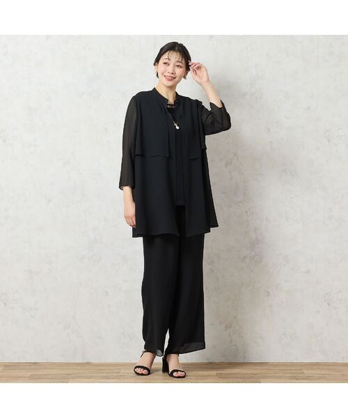 missel / ミゼール その他パンツ | 【洗える・セットアップ可能・3L/4Lサイズあり】ジョーゼットセミワイドパンツ | 詳細9