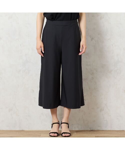 missel / ミゼール ショート・ハーフ・半端丈パンツ | 【洗える・抗菌防臭・日本製・3L/4Lサイズあり】スカート風ワイドパンツ | 詳細1