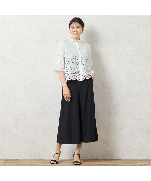 missel / ミゼール ショート・ハーフ・半端丈パンツ | 【洗える・抗菌防臭・日本製・3L/4Lサイズあり】スカート風ワイドパンツ | 詳細12