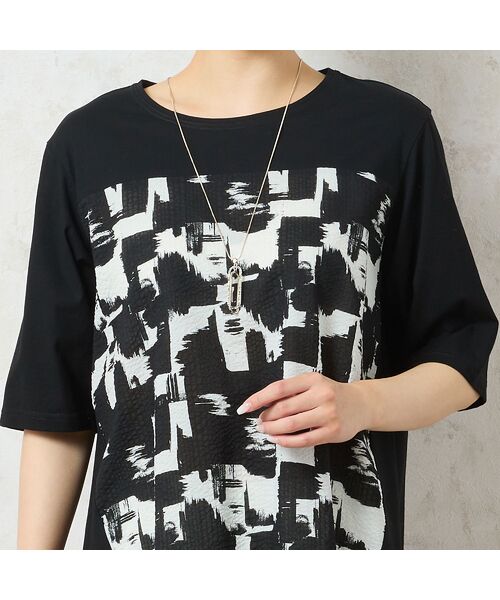 missel / ミゼール カットソー | 【洗える・日本製・綿100%】単色柄チュニック | 詳細3