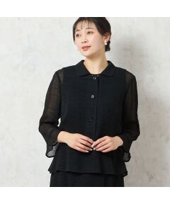 【洗える・セットアップ可能・3L/4Lサイズあり】ジョーゼットロングブラウス 洗える・セットアップ可能・3L/4Lサイズあり】ジョーゼット