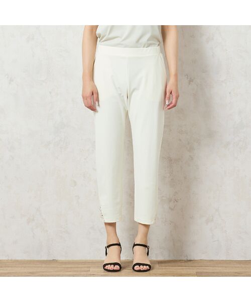 missel / ミゼール ショート・ハーフ・半端丈パンツ | 【洗える・冷感タッチ・吸水速乾・日本製】裾レースつきクロップドパンツ | 詳細1