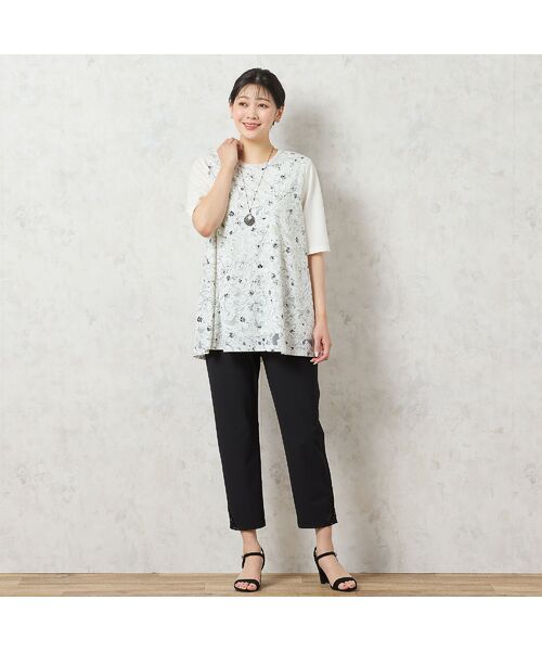 missel / ミゼール カットソー | 【洗える・日本製】モノトーンフラワーチュニック | 詳細5