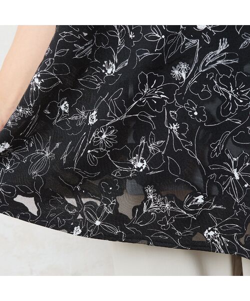 missel / ミゼール カットソー | 【洗える・日本製】モノトーンフラワーチュニック | 詳細13