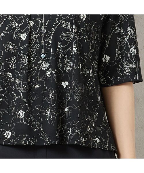 missel / ミゼール カットソー | 【洗える・日本製】モノトーンフラワーチュールTシャツ | 詳細11