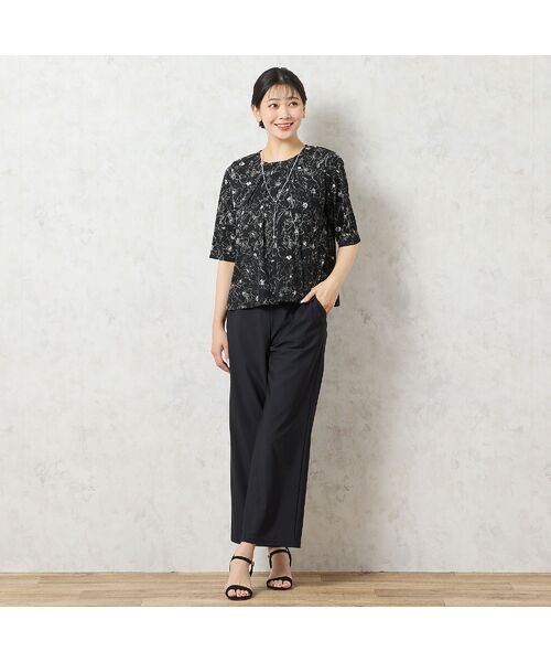 missel / ミゼール カットソー | 【洗える・日本製】モノトーンフラワーチュールTシャツ | 詳細12