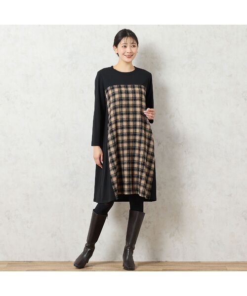 missel / ミゼール ミニ丈・ひざ丈ワンピース | 【WEB限定カラーあり・3L/4Lサイズあり】チェック柄Aラインワンピース | 詳細4
