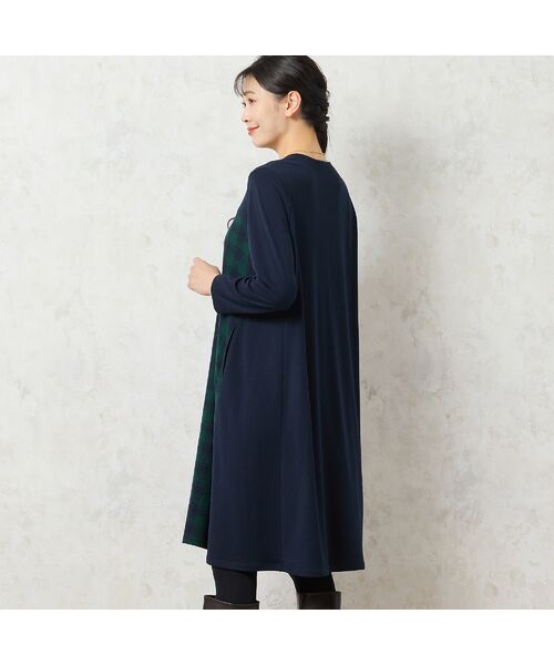 missel / ミゼール ミニ丈・ひざ丈ワンピース | 【WEB限定カラーあり・3L/4Lサイズあり】チェック柄Aラインワンピース | 詳細12