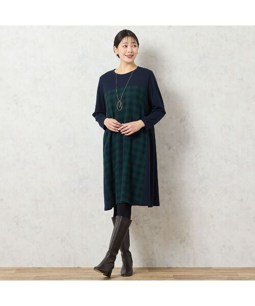 missel / ミゼール ミニ丈・ひざ丈ワンピース | 【WEB限定カラーあり・3L/4Lサイズあり】チェック柄Aラインワンピース | 詳細14