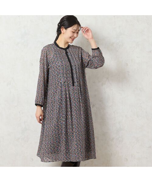 missel / ミゼール ミニ丈・ひざ丈ワンピース | 【人気アイテム・洗える・3L/4Lサイズあり】カットジャカードワンピース | 詳細1