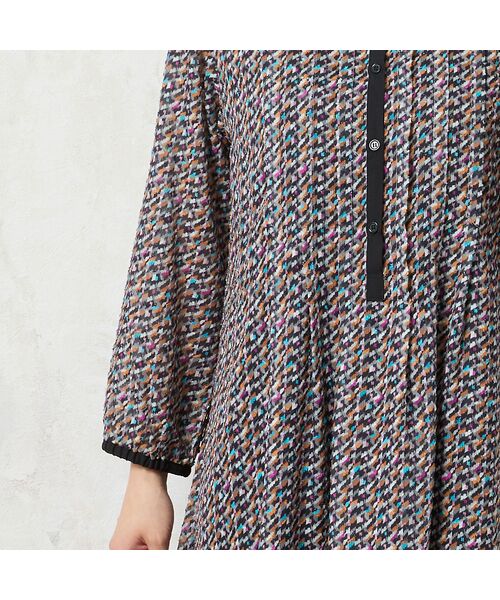 missel / ミゼール ミニ丈・ひざ丈ワンピース | 【人気アイテム・洗える・3L/4Lサイズあり】カットジャカードワンピース | 詳細3