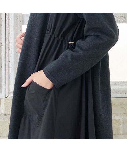 missel / ミゼール ミニ丈・ひざ丈ワンピース | 【洗える・3L/4Lサイズあり】タフタドッキングワンピース | 詳細3