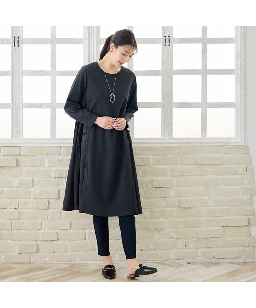 missel / ミゼール ミニ丈・ひざ丈ワンピース | 【洗える・3L/4Lサイズあり】タフタドッキングワンピース | 詳細4