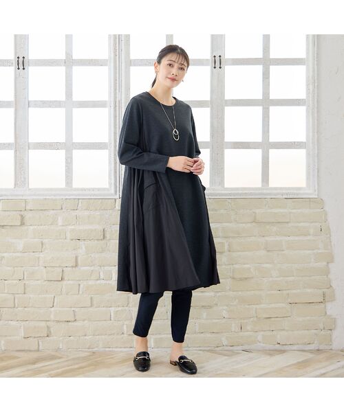 missel / ミゼール ミニ丈・ひざ丈ワンピース | 【洗える・3L/4Lサイズあり】タフタドッキングワンピース | 詳細5