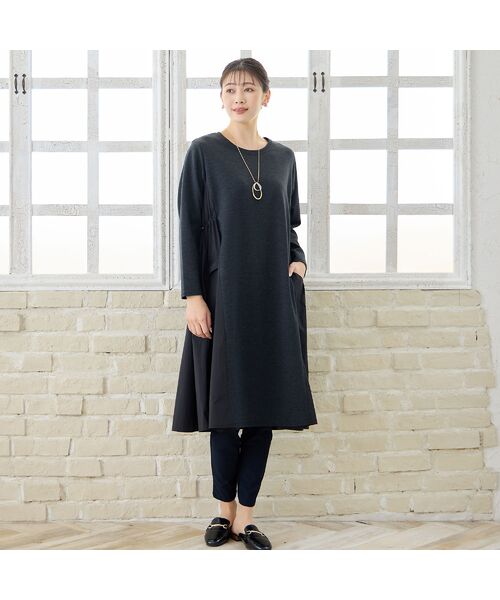 missel / ミゼール ミニ丈・ひざ丈ワンピース | 【洗える・3L/4Lサイズあり】タフタドッキングワンピース | 詳細7