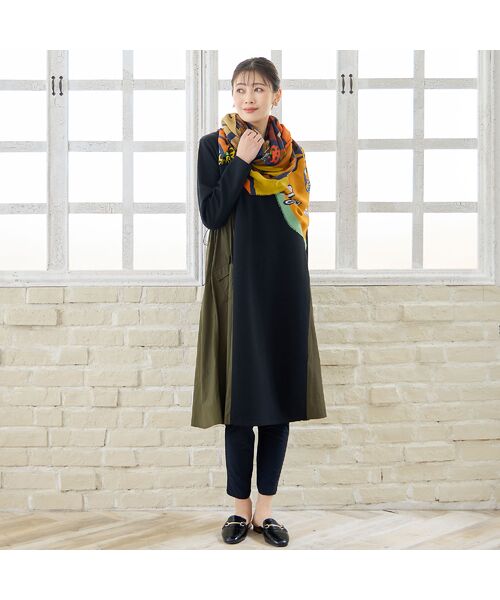 missel / ミゼール ミニ丈・ひざ丈ワンピース | 【洗える・3L/4Lサイズあり】タフタドッキングワンピース | 詳細15