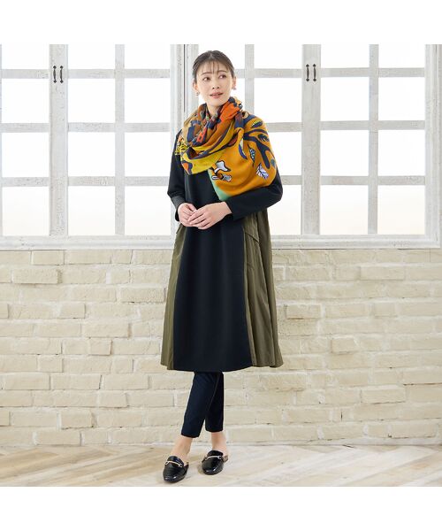 missel / ミゼール ミニ丈・ひざ丈ワンピース | 【洗える・3L/4Lサイズあり】タフタドッキングワンピース | 詳細16