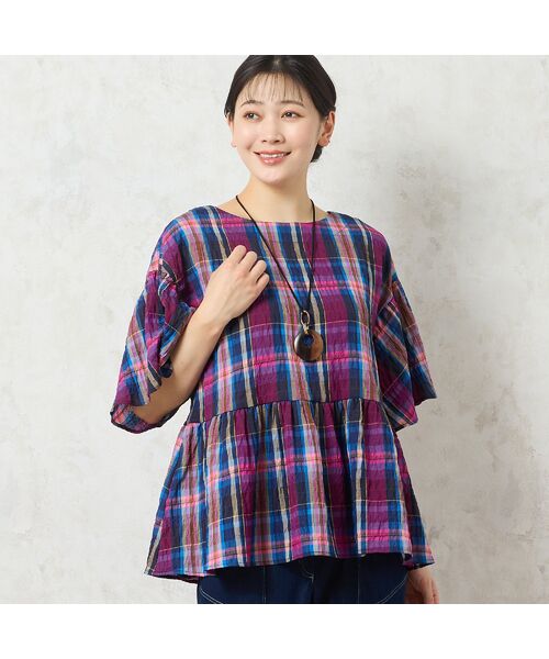 missel / ミゼール シャツ・ブラウス | 【洗える】マドラスチェック ペプラムブラウス | 詳細5