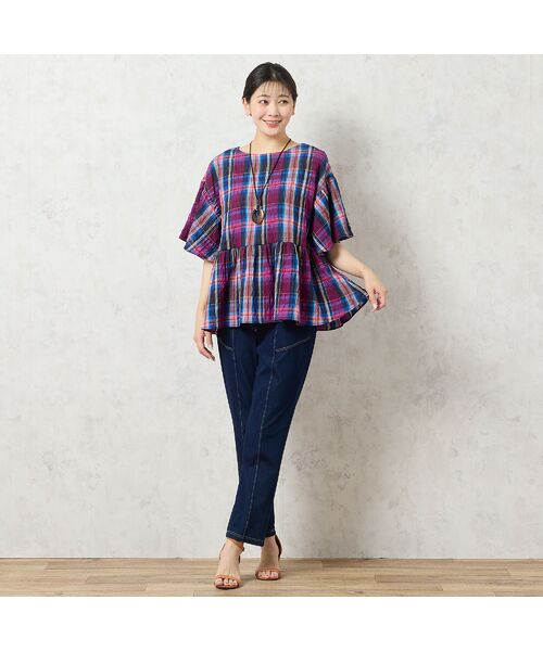 missel / ミゼール シャツ・ブラウス | 【洗える】マドラスチェック ペプラムブラウス | 詳細6