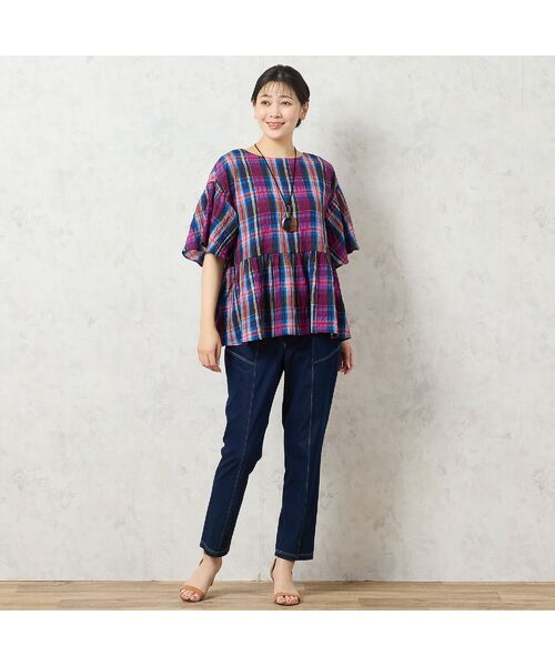missel / ミゼール シャツ・ブラウス | 【洗える】マドラスチェック ペプラムブラウス | 詳細7