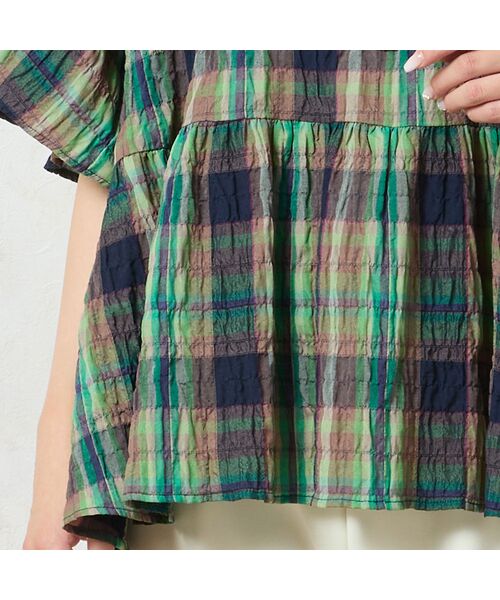 missel / ミゼール シャツ・ブラウス | 【洗える】マドラスチェック ペプラムブラウス | 詳細13