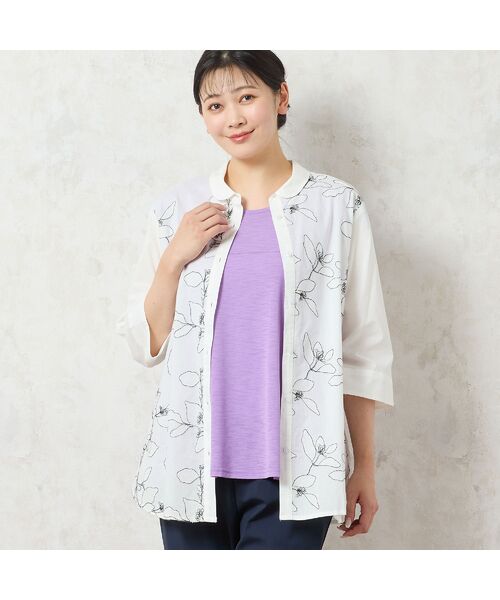 missel / ミゼール シャツ・ブラウス | 【洗える・綿100%】綿ローン花刺繍シャツ | 詳細1