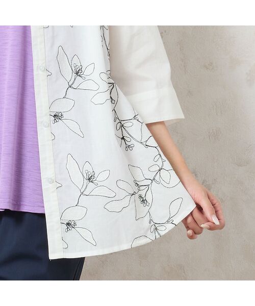 missel / ミゼール シャツ・ブラウス | 【洗える・綿100%】綿ローン花刺繍シャツ | 詳細2