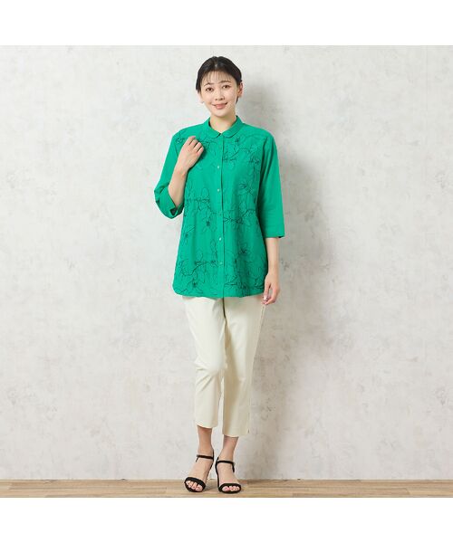 missel / ミゼール シャツ・ブラウス | 【洗える・綿100%】綿ローン花刺繍シャツ | 詳細15