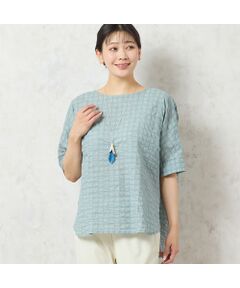 Missel  ミゼール　ホワイト　半袖ブラウス　コットンブラウス　高島屋 Missel ミゼール ホワイト 半袖ブラウス コットンブラウス