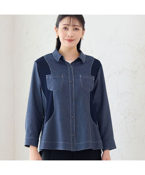 missel / ミゼール シャツ・ブラウス | 【洗える】リブ使いデニムシャツ | 詳細3