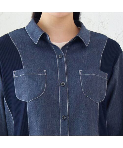 missel / ミゼール シャツ・ブラウス | 【洗える】リブ使いデニムシャツ | 詳細4