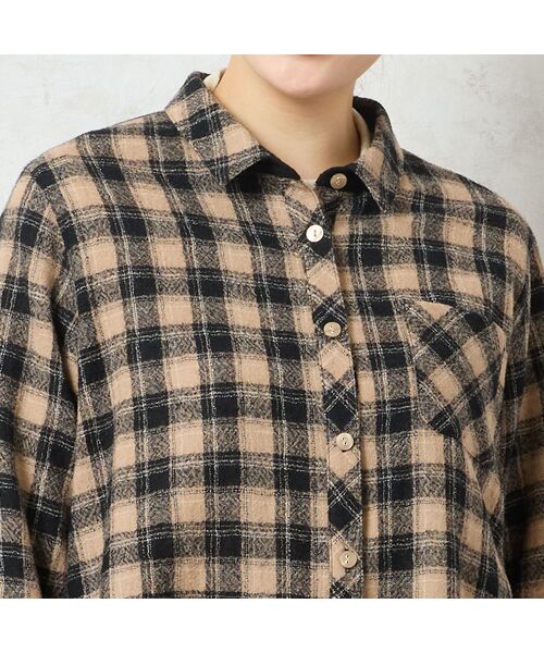 missel / ミゼール シャツ・ブラウス | 【WEB限定カラーあり・3L/4Lサイズあり】ウールチェックシャツ | 詳細3