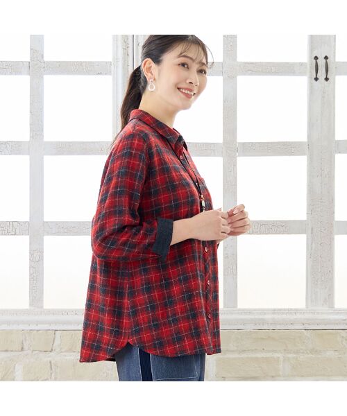 missel / ミゼール シャツ・ブラウス | 【WEB限定カラーあり・3L/4Lサイズあり】ウールチェックシャツ | 詳細7