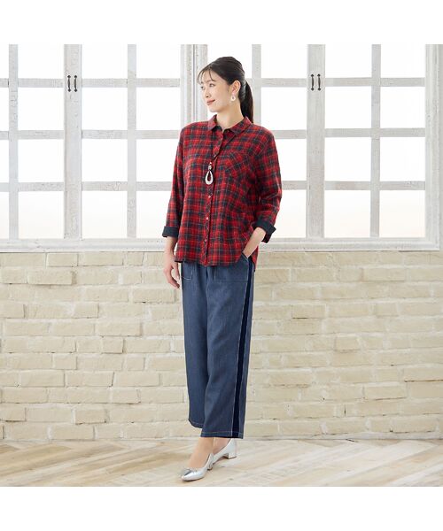 missel / ミゼール シャツ・ブラウス | 【WEB限定カラーあり・3L/4Lサイズあり】ウールチェックシャツ | 詳細10