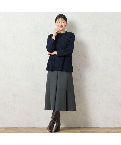 missel / ミゼール ミニ・ひざ丈スカート | 【3L/4Lサイズあり】ダンボールニットAラインスカート | 詳細5