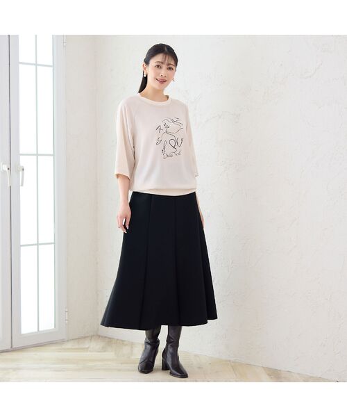missel / ミゼール ミニ・ひざ丈スカート | 【3L/4Lサイズあり】ダンボールニットAラインスカート | 詳細11