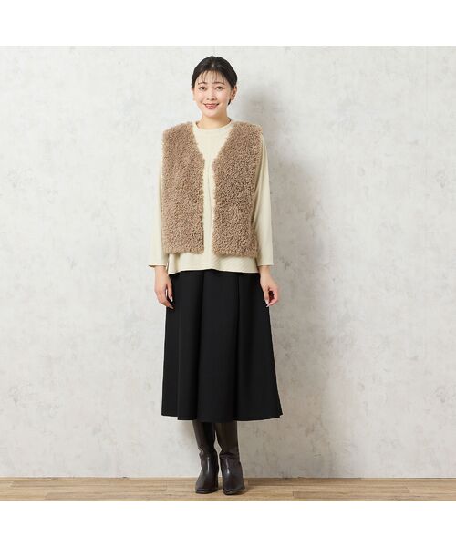 missel / ミゼール ミニ・ひざ丈スカート | 【3L/4Lサイズあり】ダンボールニットAラインスカート | 詳細14