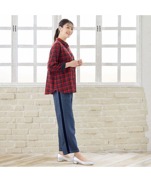 missel / ミゼール その他パンツ | 【洗える・3L/4Lサイズあり】サイドラインデニムパンツ | 詳細12