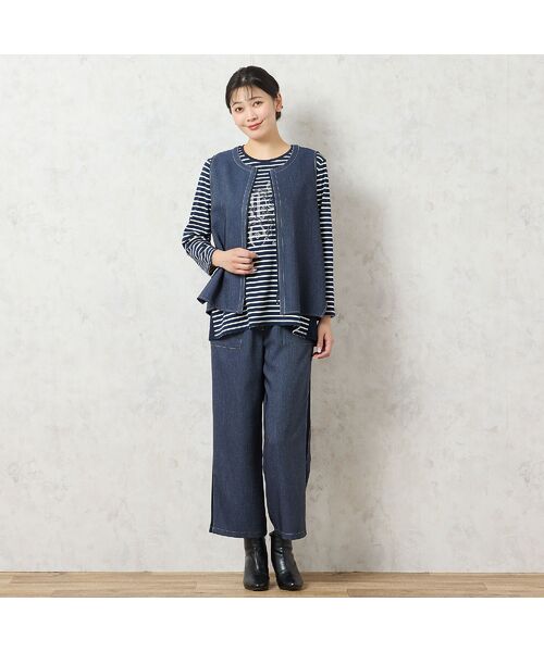 missel / ミゼール その他パンツ | 【洗える・3L/4Lサイズあり】サイドラインデニムパンツ | 詳細7