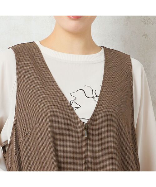 missel / ミゼール ミニ丈・ひざ丈ワンピース | 【洗える】千鳥柄ジャンパースカート | 詳細3