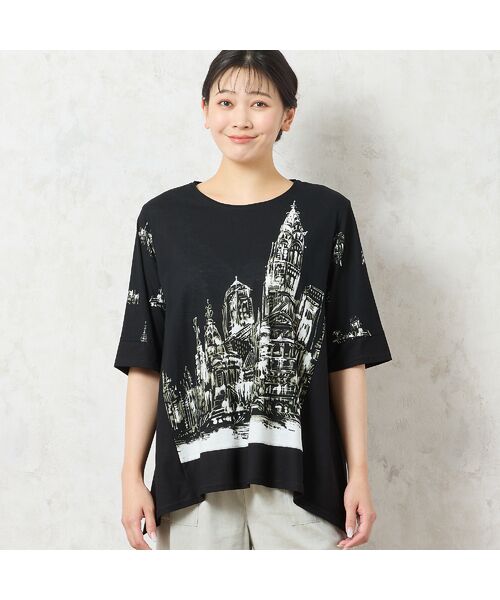 missel / ミゼール カットソー | 【洗える・日本製・綿100%】街並み柄コットンTシャツ | 詳細7