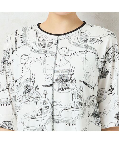 missel / ミゼール カットソー | 【洗える・日本製・綿100%】マップ柄コットンチュニック | 詳細2