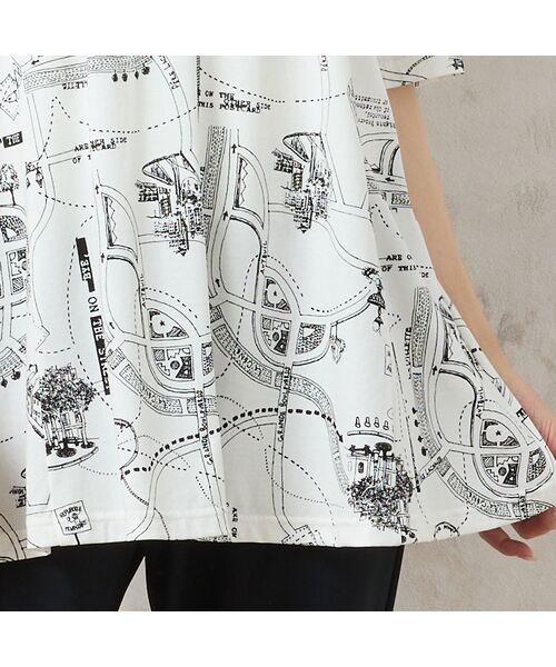 missel / ミゼール カットソー | 【洗える・日本製・綿100%】マップ柄コットンチュニック | 詳細3