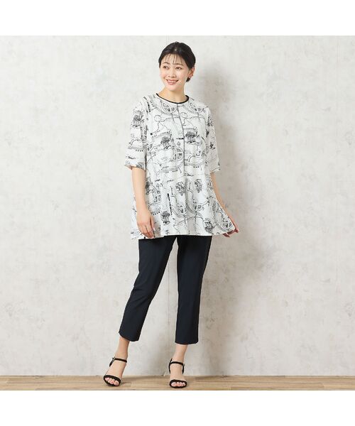 missel / ミゼール カットソー | 【洗える・日本製・綿100%】マップ柄コットンチュニック | 詳細4