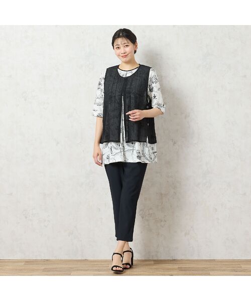 missel / ミゼール カットソー | 【洗える・日本製・綿100%】マップ柄コットンチュニック | 詳細5