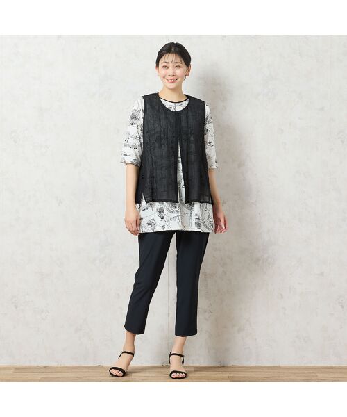 missel / ミゼール カットソー | 【洗える・日本製・綿100%】マップ柄コットンチュニック | 詳細6