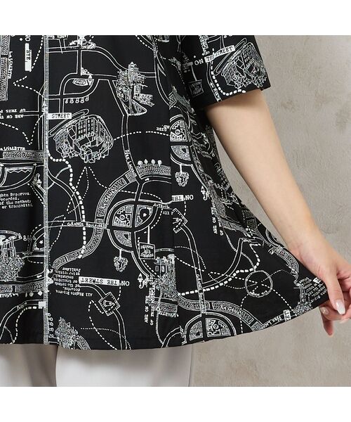 missel / ミゼール カットソー | 【洗える・日本製・綿100%】マップ柄コットンチュニック | 詳細9