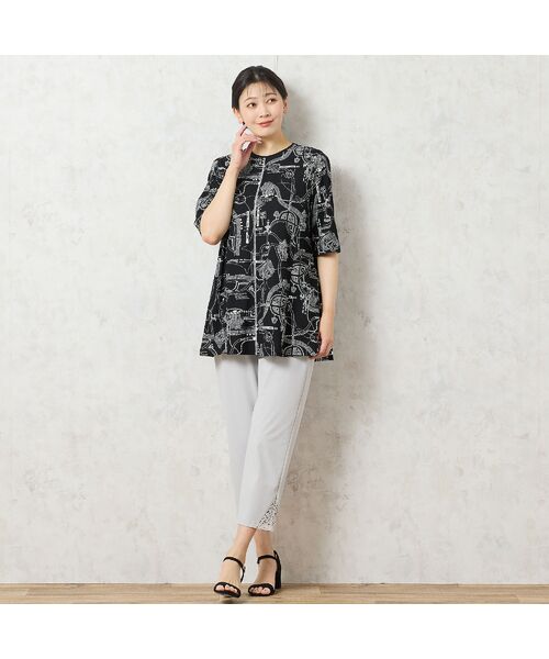 missel / ミゼール カットソー | 【洗える・日本製・綿100%】マップ柄コットンチュニック | 詳細10