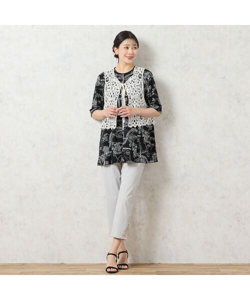missel / ミゼール カットソー | 【洗える・日本製・綿100%】マップ柄コットンチュニック | 詳細12