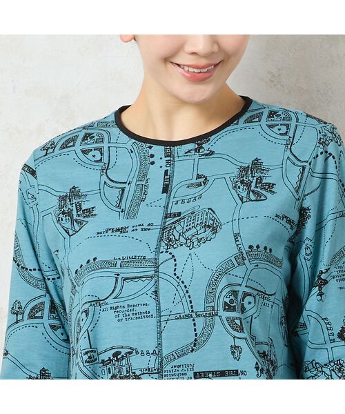 missel / ミゼール カットソー | 【洗える・日本製・綿100%】マップ柄コットンチュニック | 詳細14